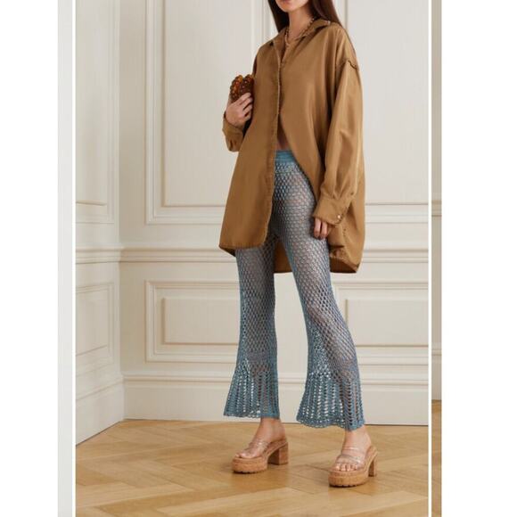 Cult Gaia Iriel Crochet-Knit Flared Pants Size Small - Picture 1 of 7